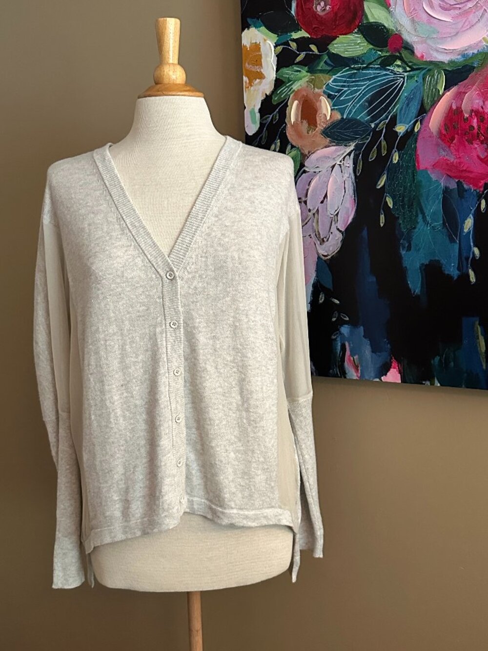 Subtle Luxury Silk Cashmere Cardigan XS Oversized